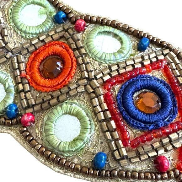 Seychelles Embroidered Beaded Gem Slip On Toe Loop Flat Sandals Women's 8.5 - Picture 8 of 10